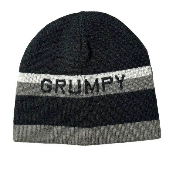 Disney- Black Cozy Reversible Grumpy Beanie- Adult OS- Unisex - Picture 1 of 7